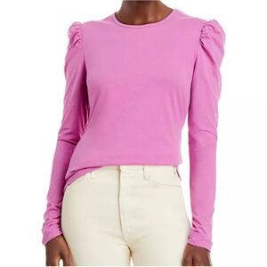 Rebecca Taylor Purple Long Sleeve Puff Sleeve T-Shirt Top Women's Medium
